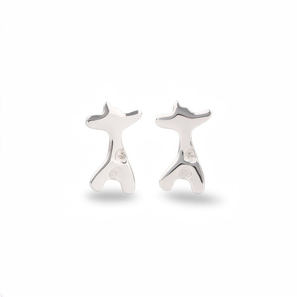 Silver Giraffe Studs