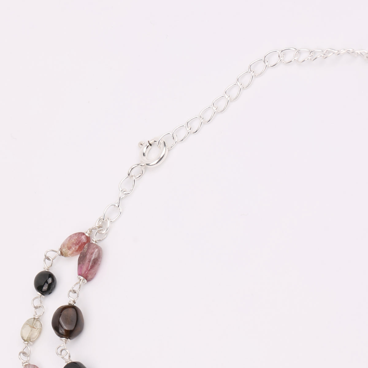 Double-Layered Asymmetrical Necklace with Tourmaline & Pearls (Project Handmade)