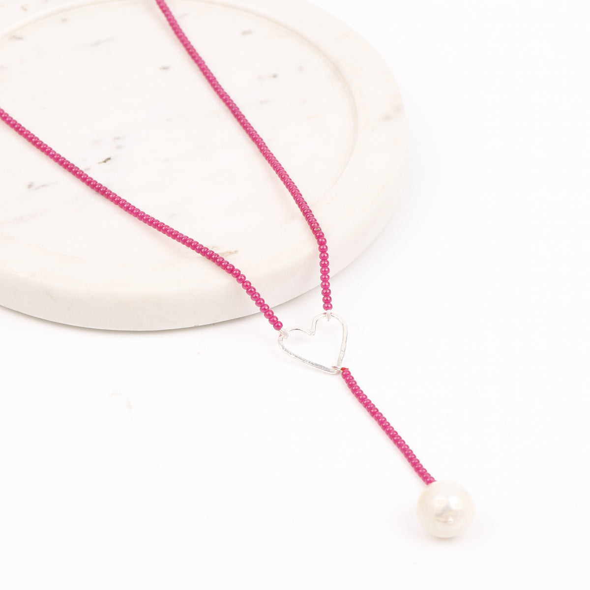 Heart Y Necklace with Rubies (Project Handmade)