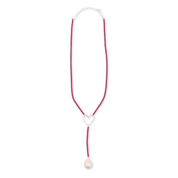 Heart Y Necklace with Rubies (Project Handmade)