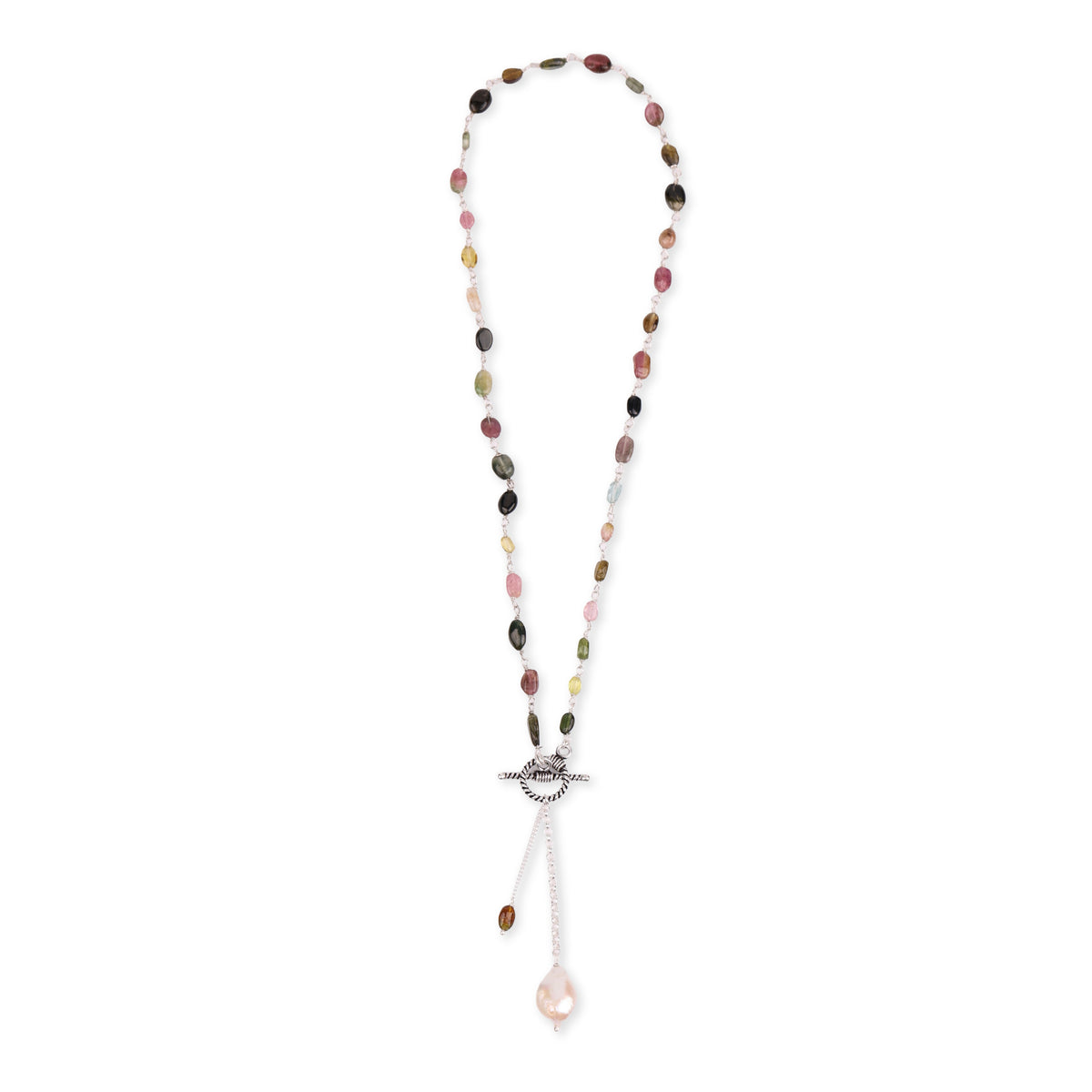 Front Clasp Necklace with Tourmaline (Project Handmade)