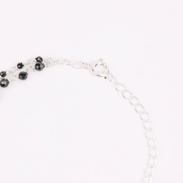 Double-Layered Asymmetrical Necklace with Black Spinel & Pearls (Project Handmade)