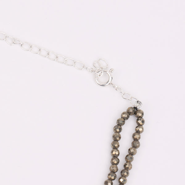 Slider Necklace with Pyrite & Pearls (Project Handmade)