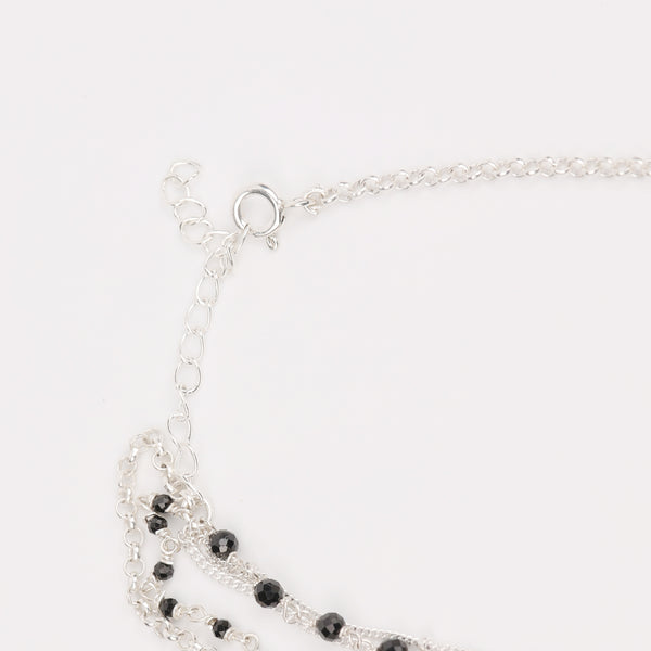 Multilayered Asymmetrical Necklace with Black Spinel (Project Handmade)