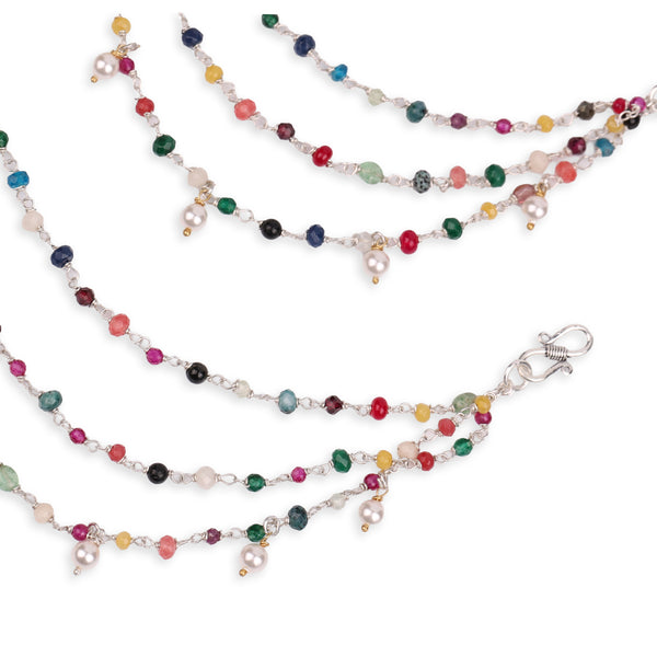 Multicolour Layered Silver Vel (Project Handmade)