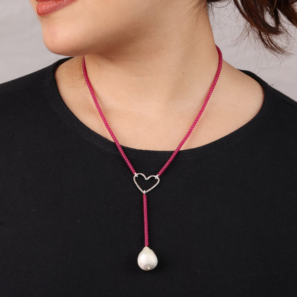 Heart Y Necklace with Rubies (Project Handmade)