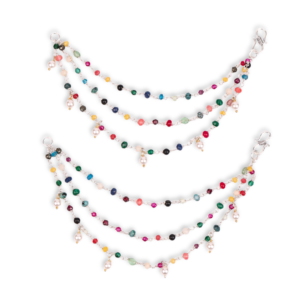 Multicolour Layered Silver Vel (Project Handmade)