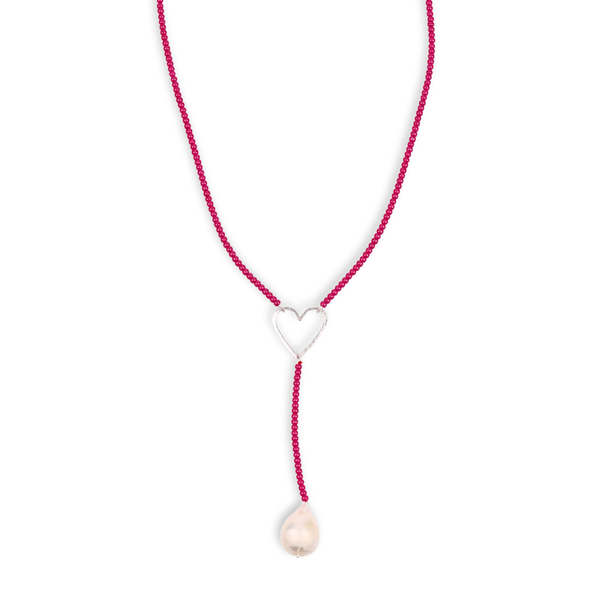 Heart Y Necklace with Rubies (Project Handmade)