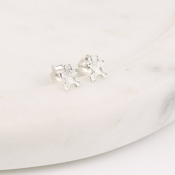 Jigsaw Puzzle Stud | 92.5 Sterling Silver