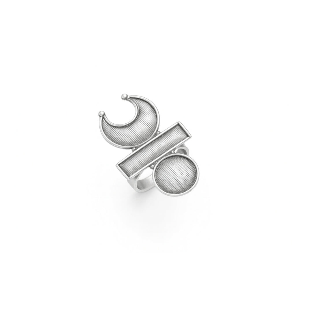 Silver Chandrakor Tikli Ring
