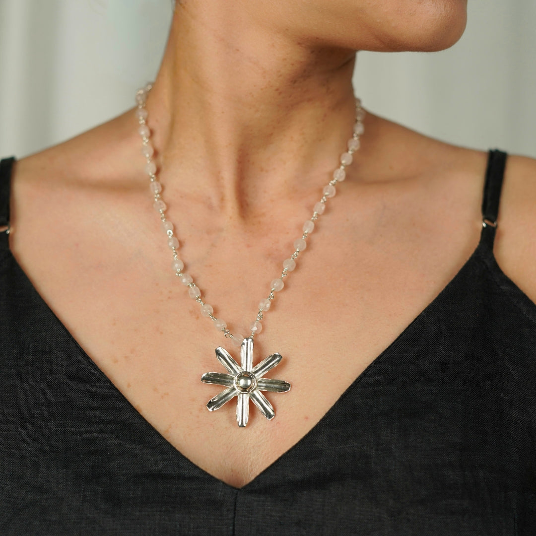 Gulbahaar Necklace with Rose Quartz