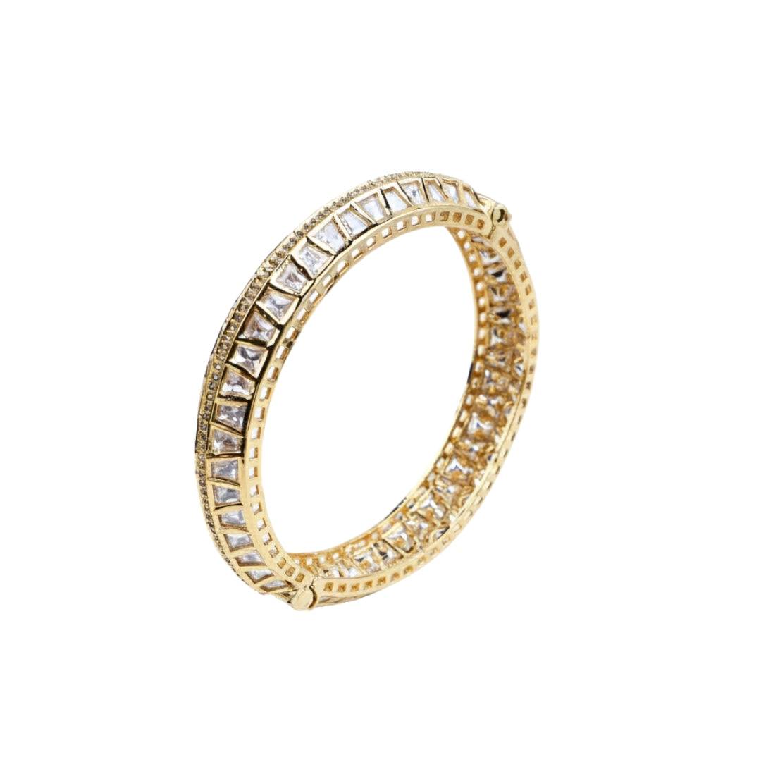 22K Gold-Plated Fashion Bangle (Single) front view featuring an elegant design and premium 22K gold-plated finish