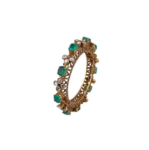 22K Gold Plated Fashion Bangle (Single) front view featuring an elegant design and premium 22K gold-plated finish