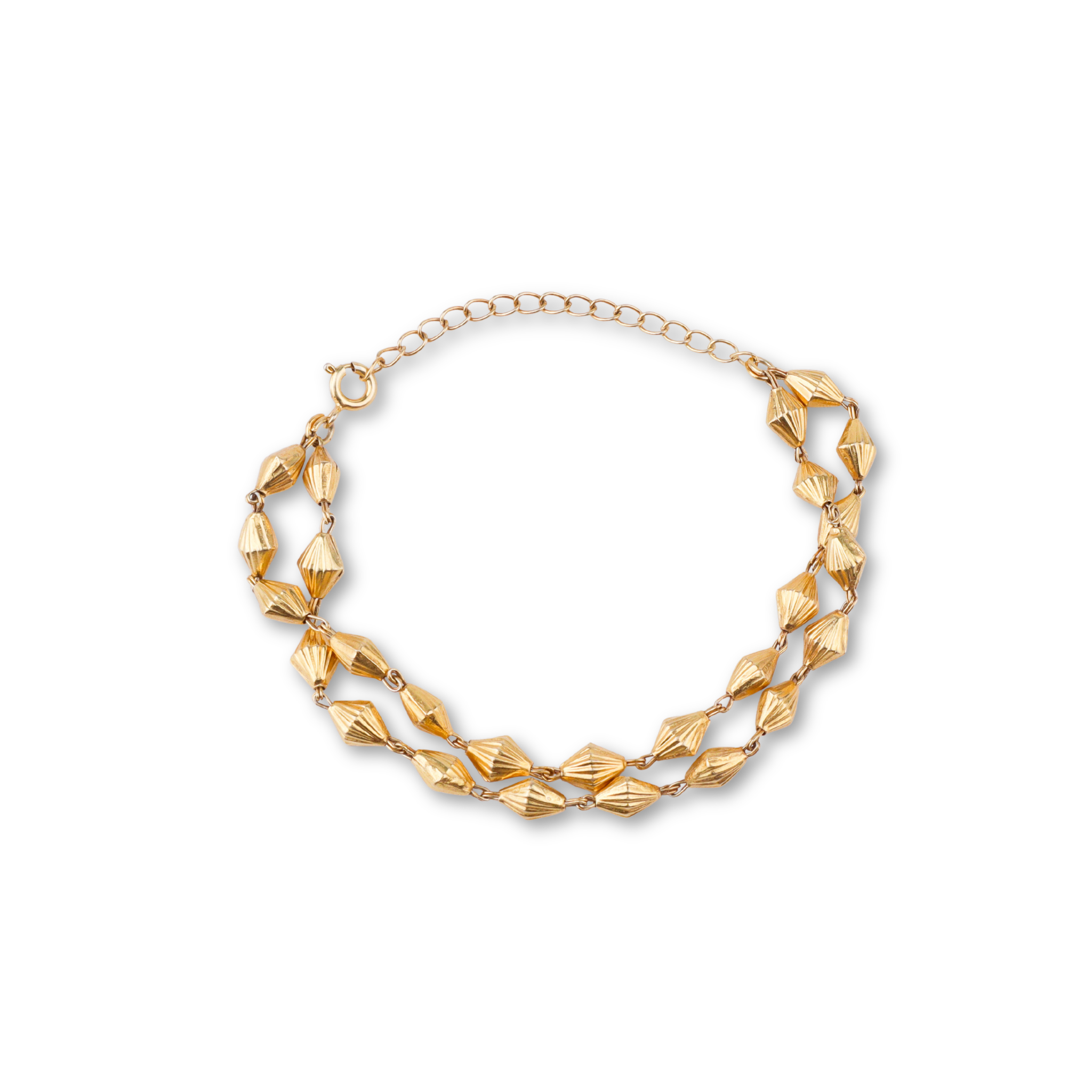 Double Layer Silver Bead Bracelet | 22K Gold-Plated