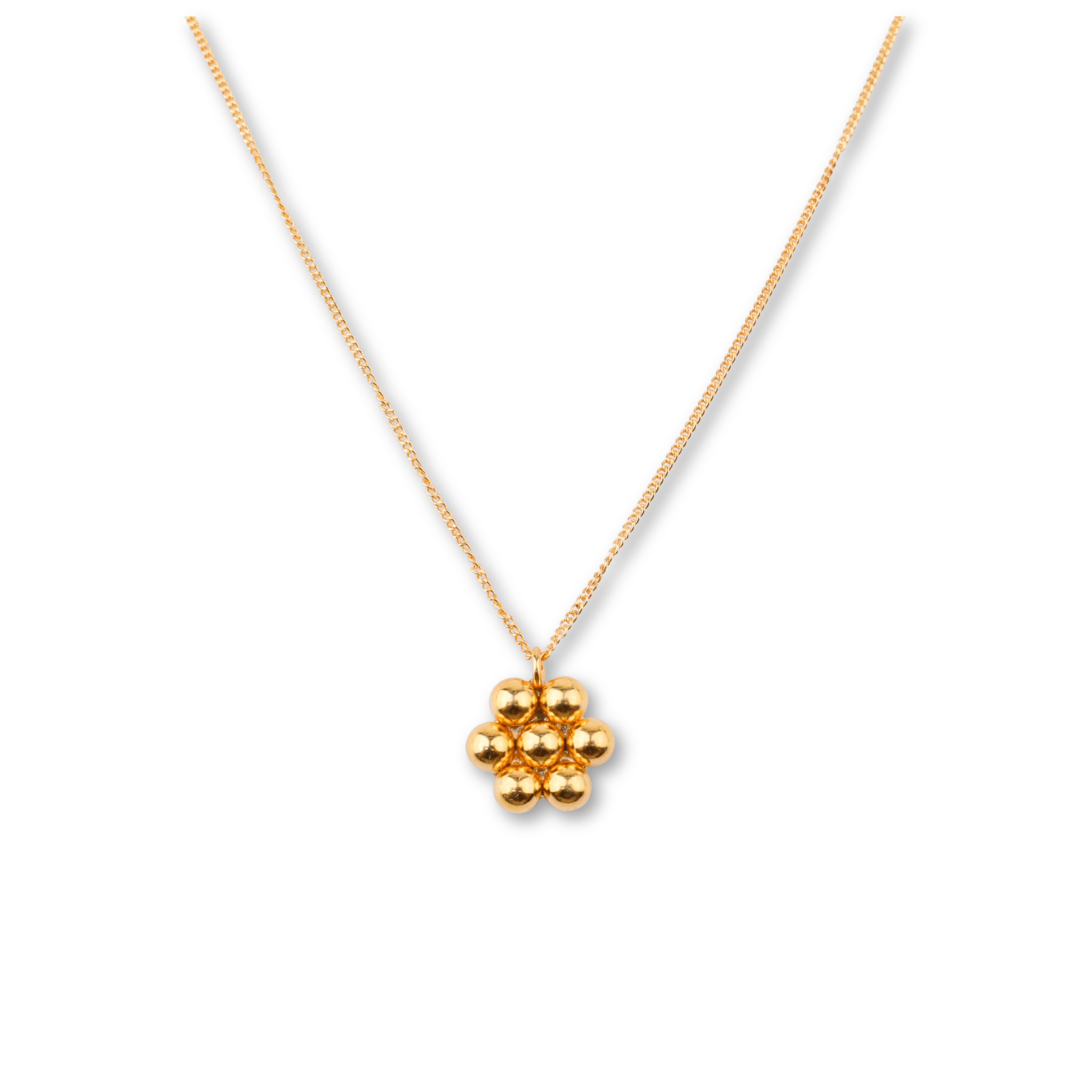 Gold chain with spherical pendant
