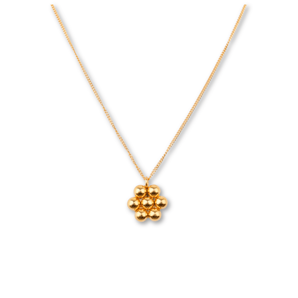 Gold chain with spherical pendant