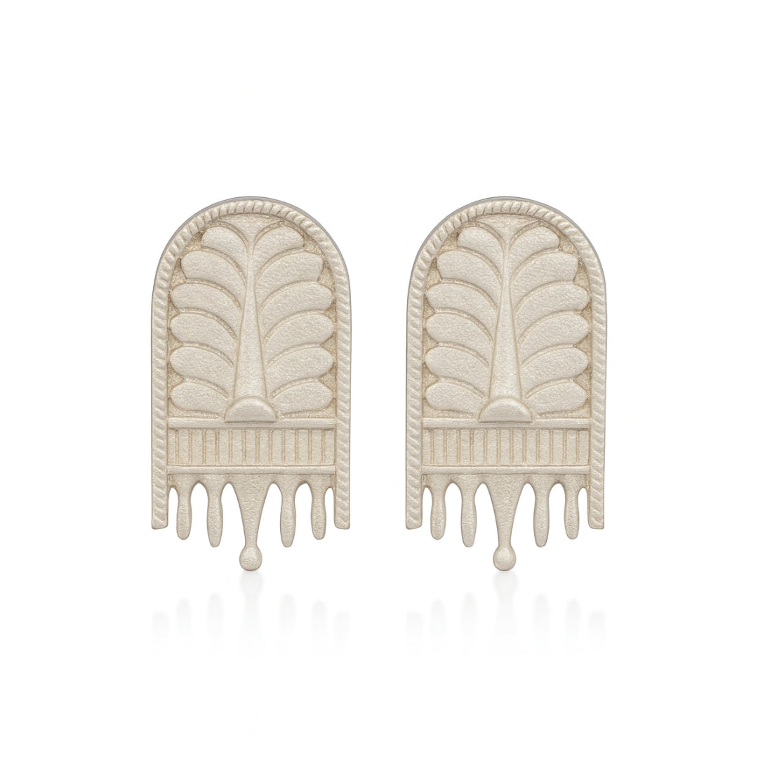 Silver Saaj Motif Earring with traditional design in sterling silver