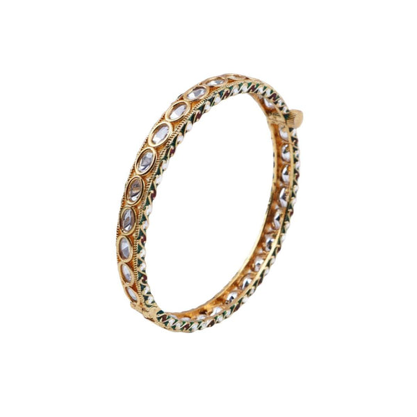 22K Gold-Plated Fashion Bangle (Single) front view featuring an elegant design and premium 22K gold-plated finish