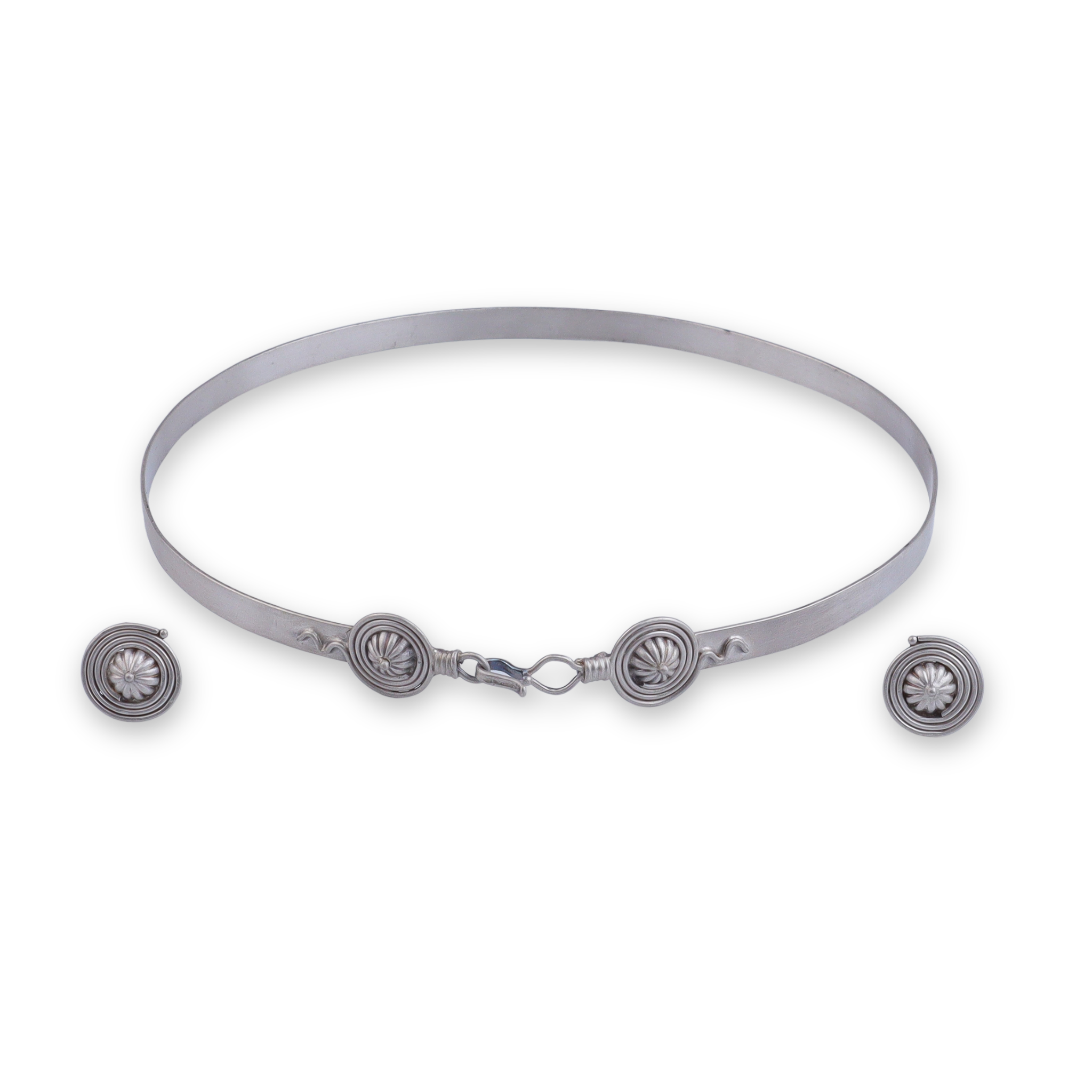 Chitaak – Dome Motif Choker Necklace | Oxidised Silver | (Made to Order)