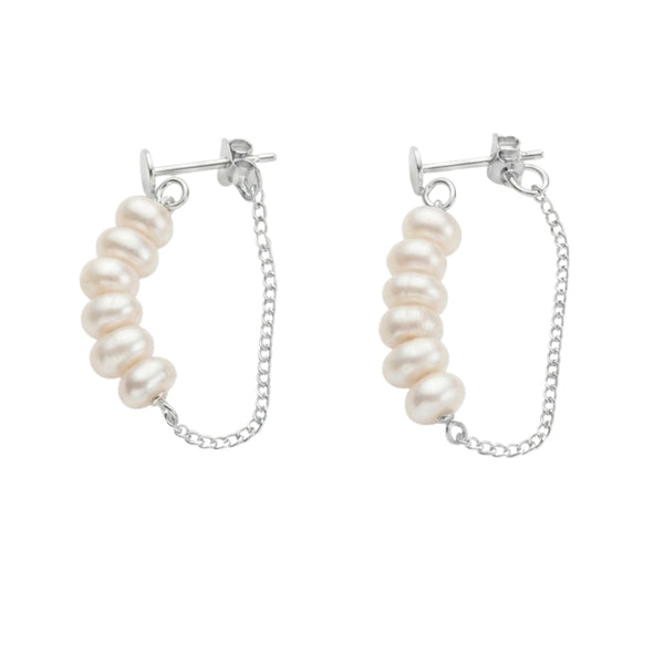 Freshwater Pearl and Chain Earrings (Project Handmade)