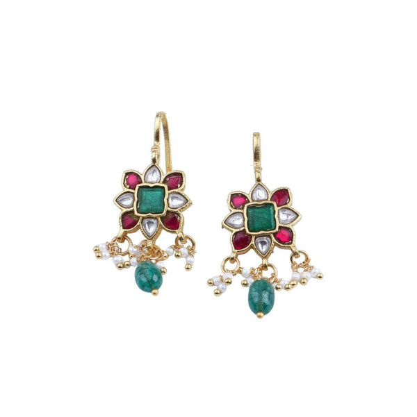 22K gold-plated fashion earring front view featuring an elegant design and premium 22K gold-plated finish