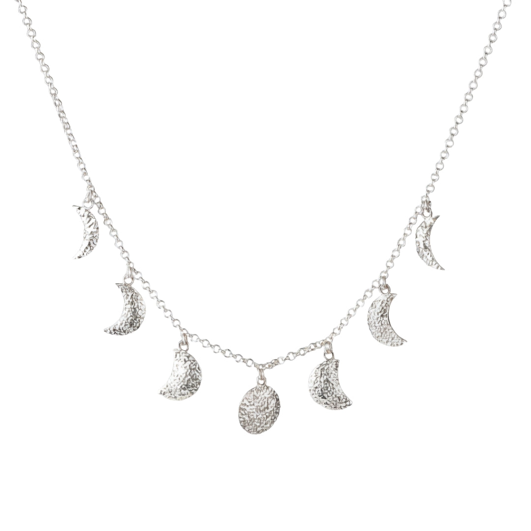 Silver Moon Phase Necklace