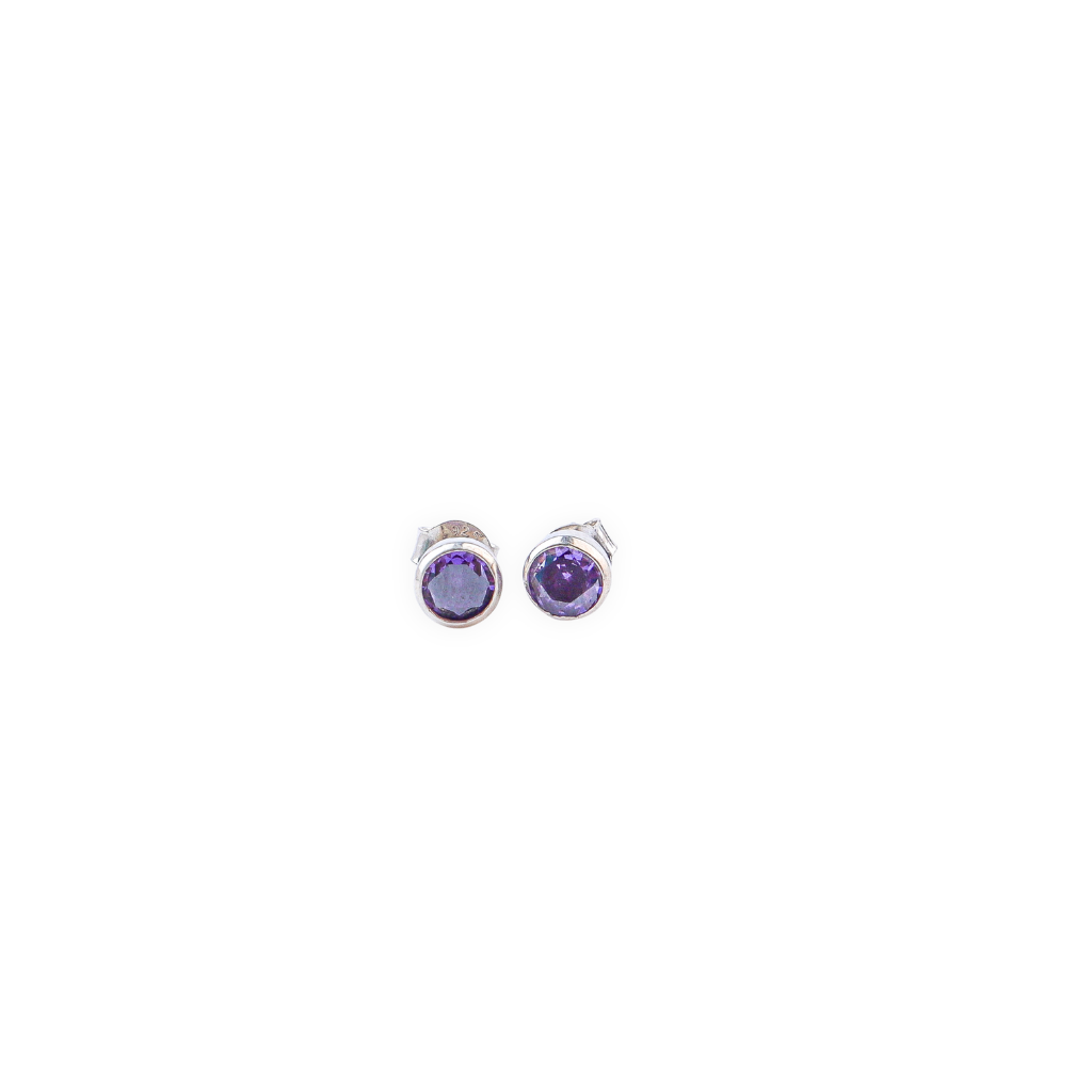 Purple CZ Stone Studs