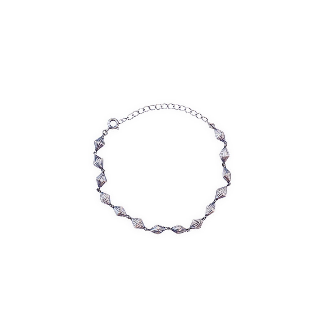 Oxidized Silver Beads Bracelet