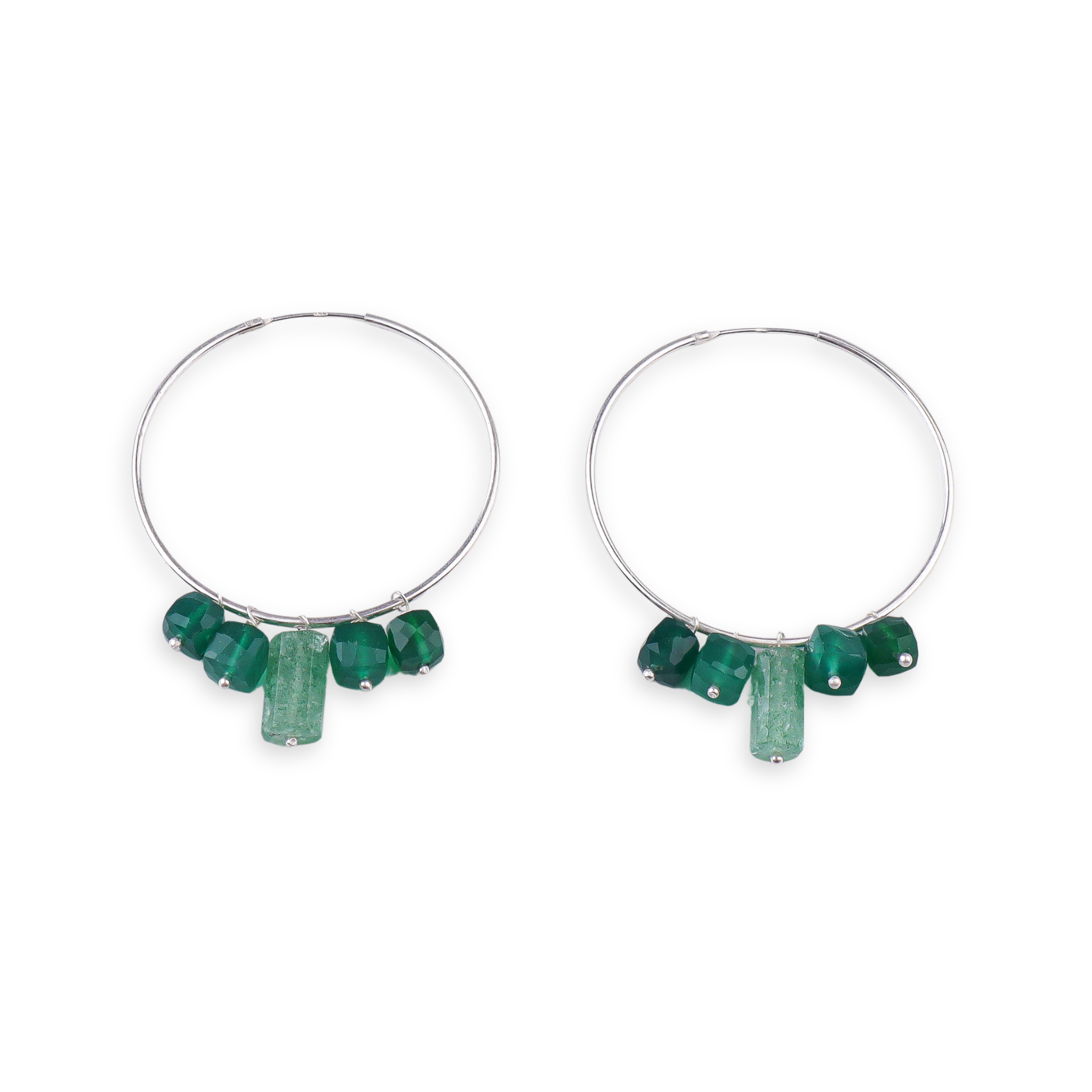 Russian Quartz & Green Onyx Hoops (Project Handmade)