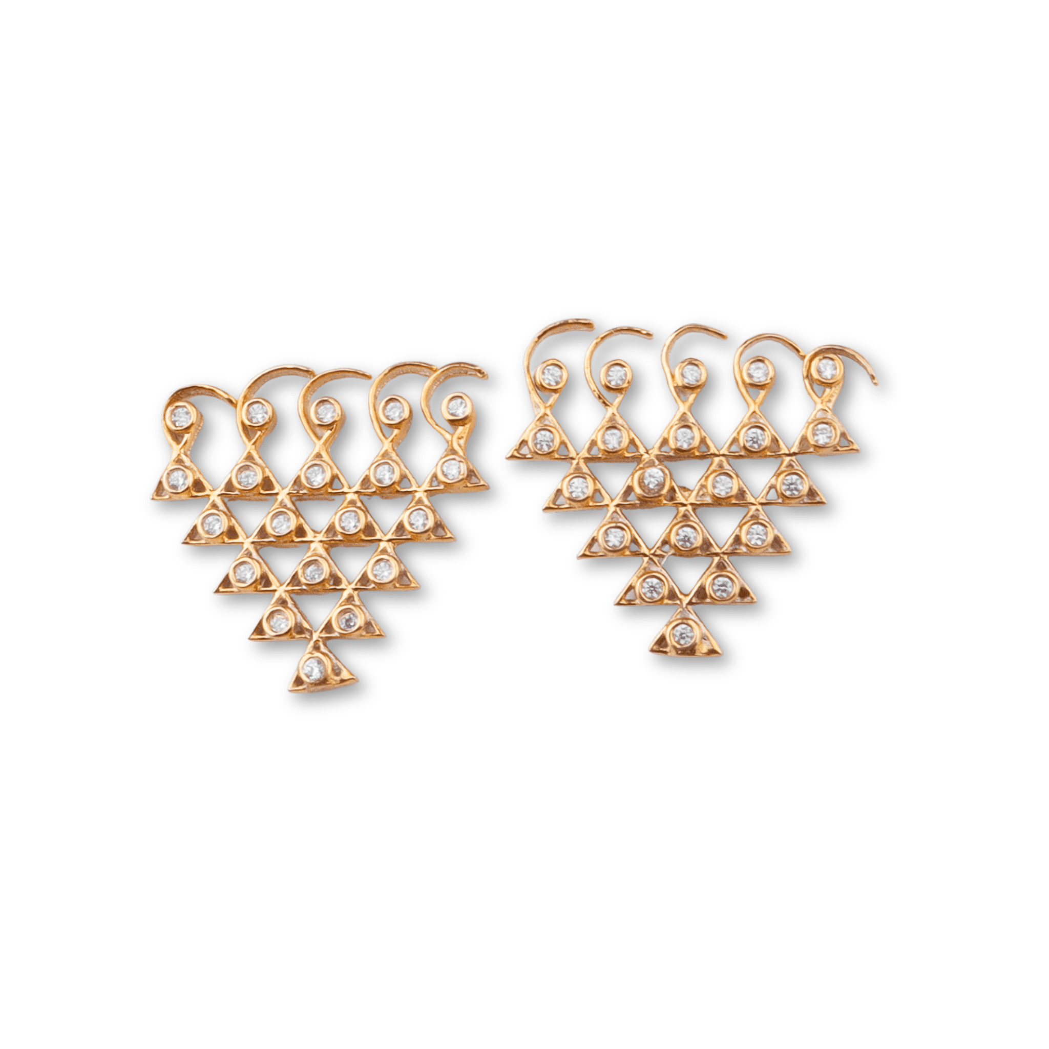 Saraswati Earrings in 22K gold-plated finish, front view showcasing an elegant traditional design