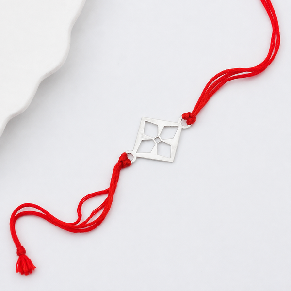 Silver Laser cut Rakhi