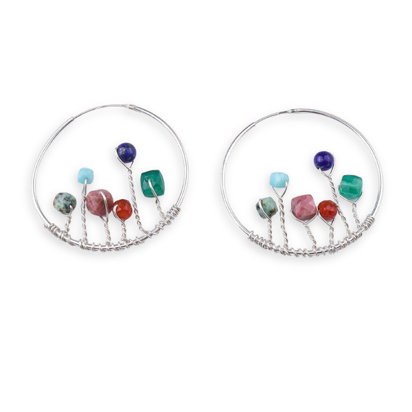 Multicolour Stone Hoops (Project Handmade)