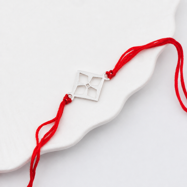 Silver Laser cut Rakhi