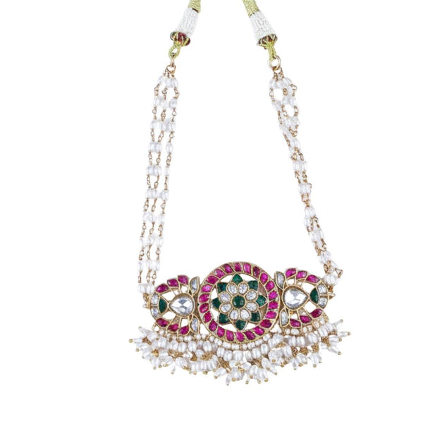 22K Gold Plated Fashion Necklace front view featuring an elegant design and premium 22K gold-plated finish