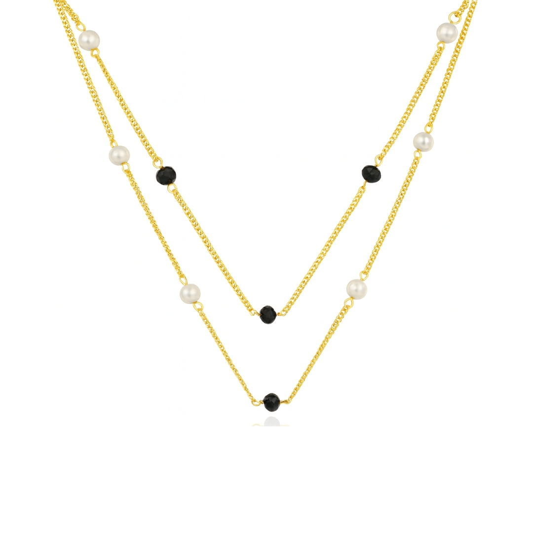 Three way silver chain mangalsutra in 92.5 silver with 22K gold plating