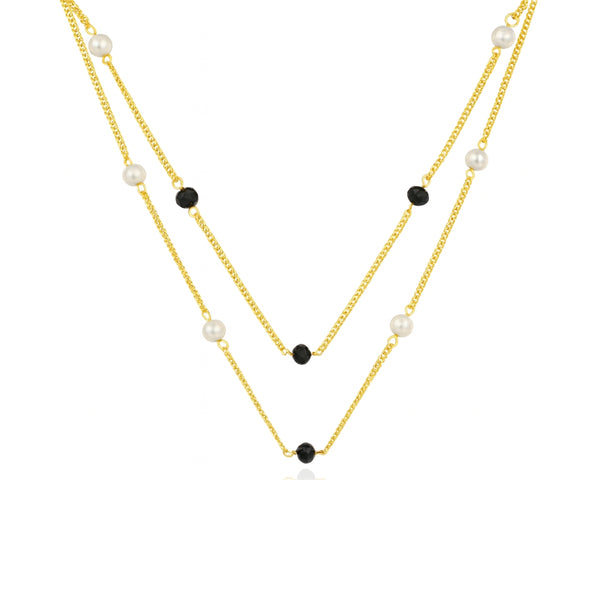 Three way silver chain mangalsutra in 92.5 silver with 22K gold plating