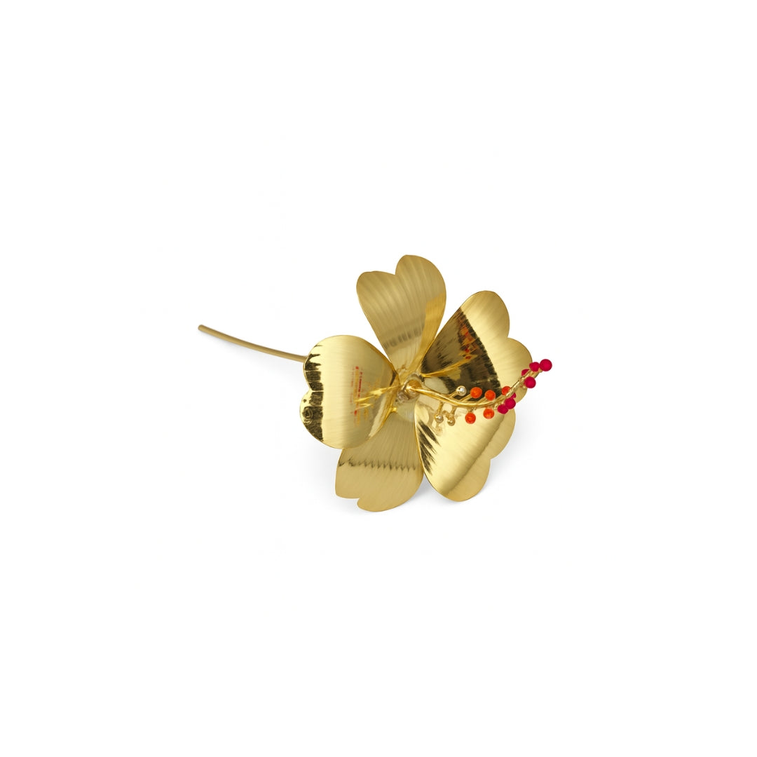 Jaswandi/Hibiscus Flower (Small) |  92.5 Silver | 22K Gold Plated