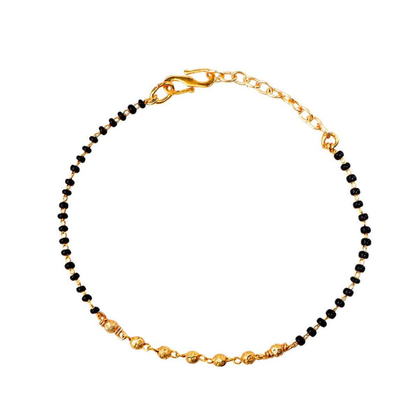 22K Gold-Plated Fashion Mangalsutra Bracelet front view featuring an elegant traditional design and premium 22K gold-plated finish