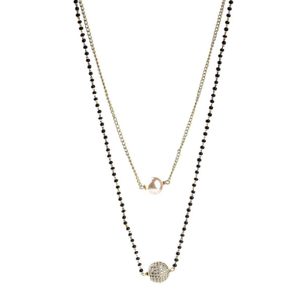 22K Gold Plated Fashion Mangalsutra front view featuring an elegant traditional design and premium 22K gold-plated finish