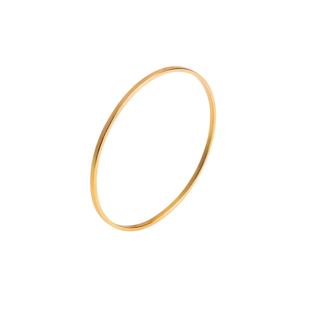 Plain Silver Bangle (Flat Shape) | 92.5 Silver | 22K Gold Plated