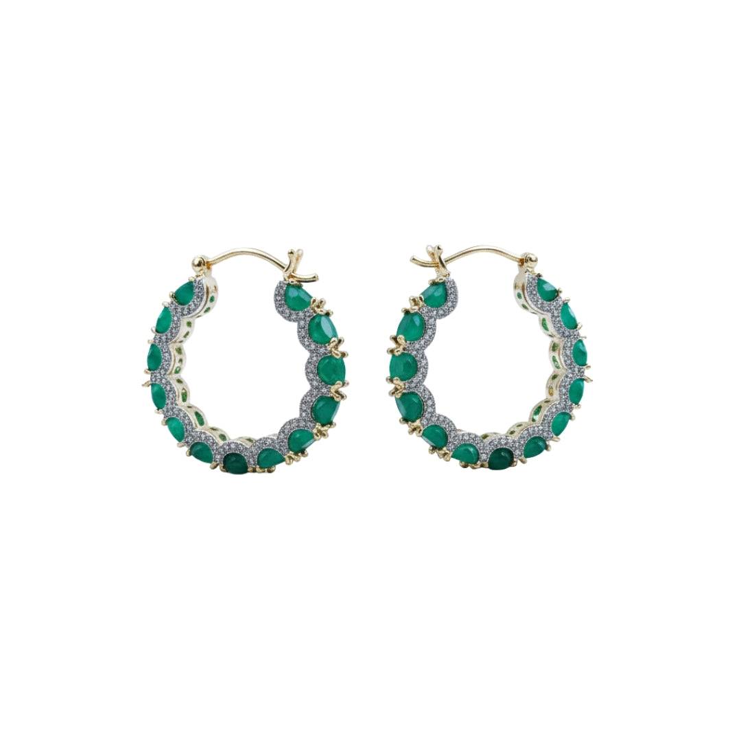 22K gold-plated fashion earring front view featuring an elegant design and premium 22K gold-plated finish