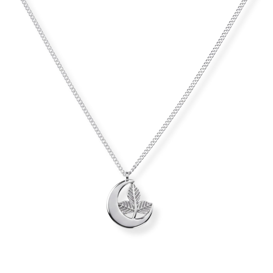 Silver Moon And Belpaan Pendant Necklace