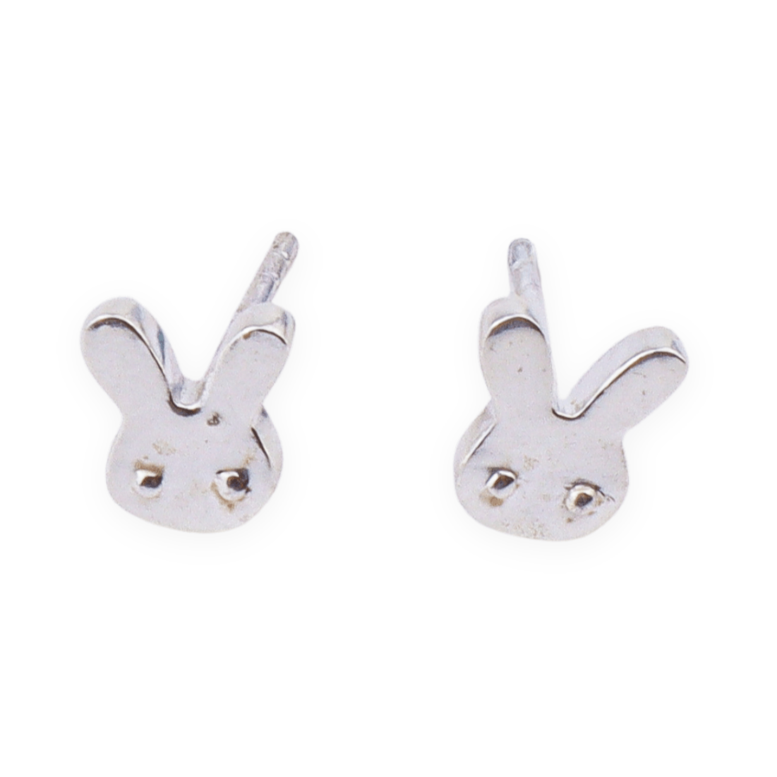 Silver bunny stud earrings