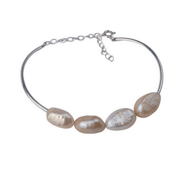 Fresh Water Pearl Pipe Bracelet silver jewelry