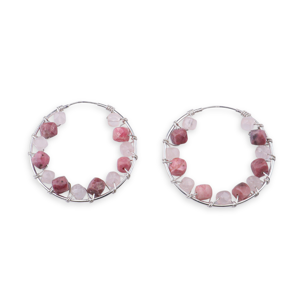 Rose Quartz Wrap Hoops (Project Handmade)