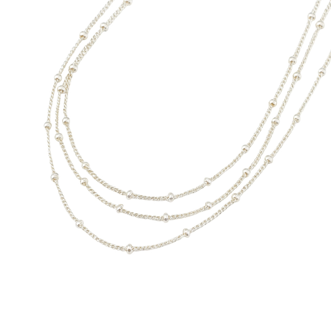 Dainty Silver Three Layered Necklace