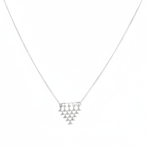 Silver CZ Sarawasti Necklace