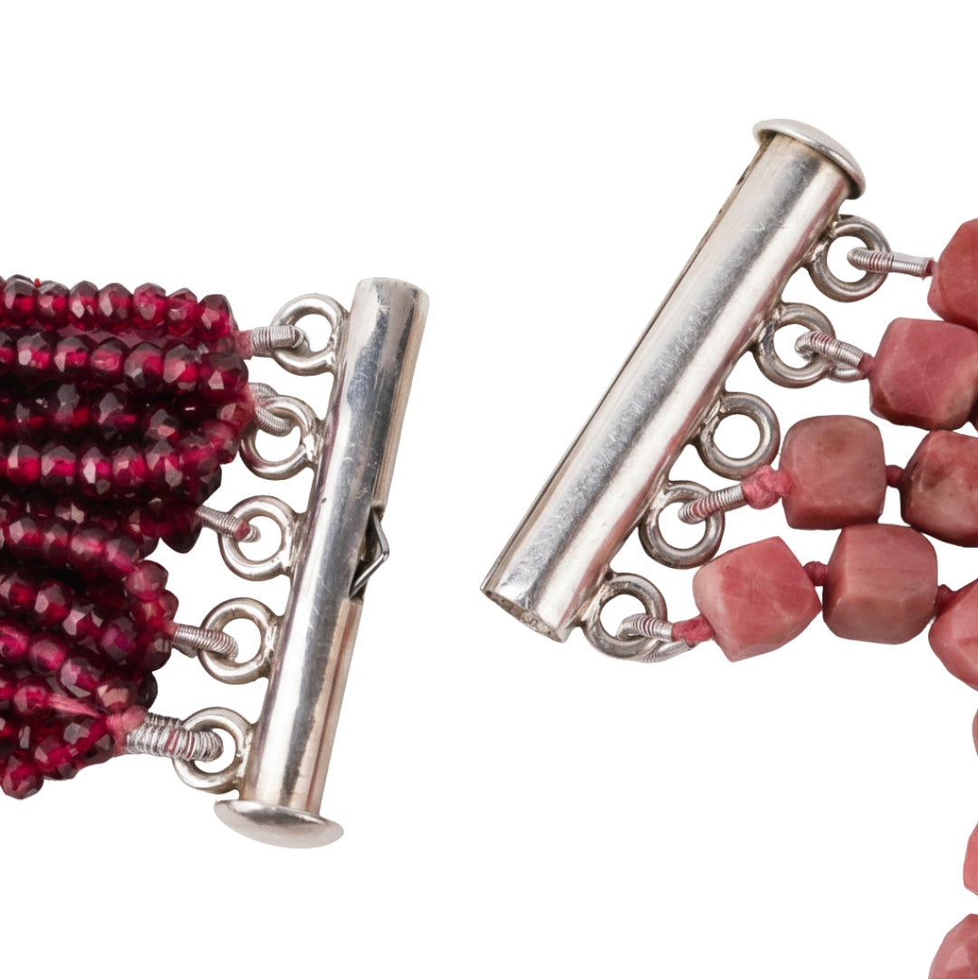 Luxe Necklace - Lab-made Rubies & Pink Opal