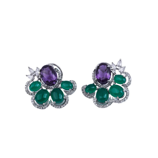 Fashion earrings in front view featuring a stylish design and elegant jewelry finish