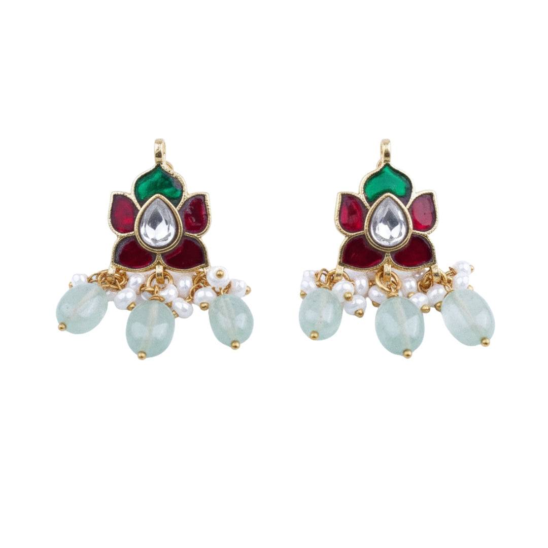 22K gold-plated fashion earring front view featuring an elegant design and premium 22K gold-plated finish